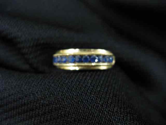 Appraisal: Sapphire Ring rich blue gems in k yellow gold band