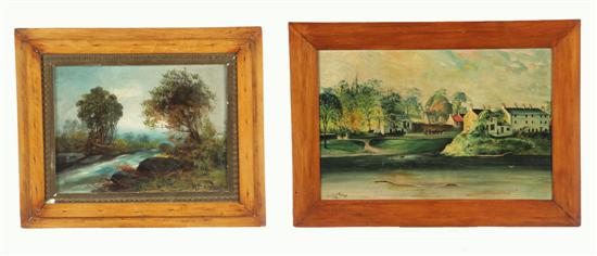 Appraisal: TWO LANDSCAPES AMERICAN SCHOOL LATE TH-EARLY TH CENTURY Oil on