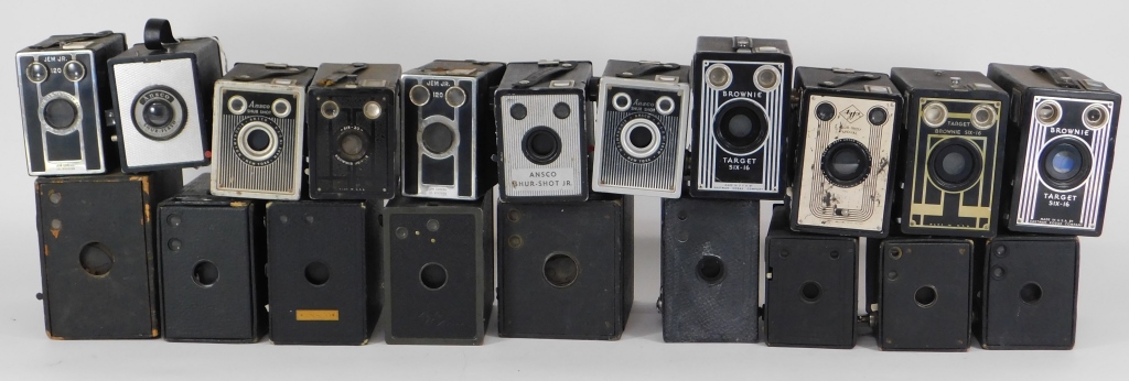 Appraisal: LOT OF BOX CAMERAS Lot of box cameras Includes Ansco