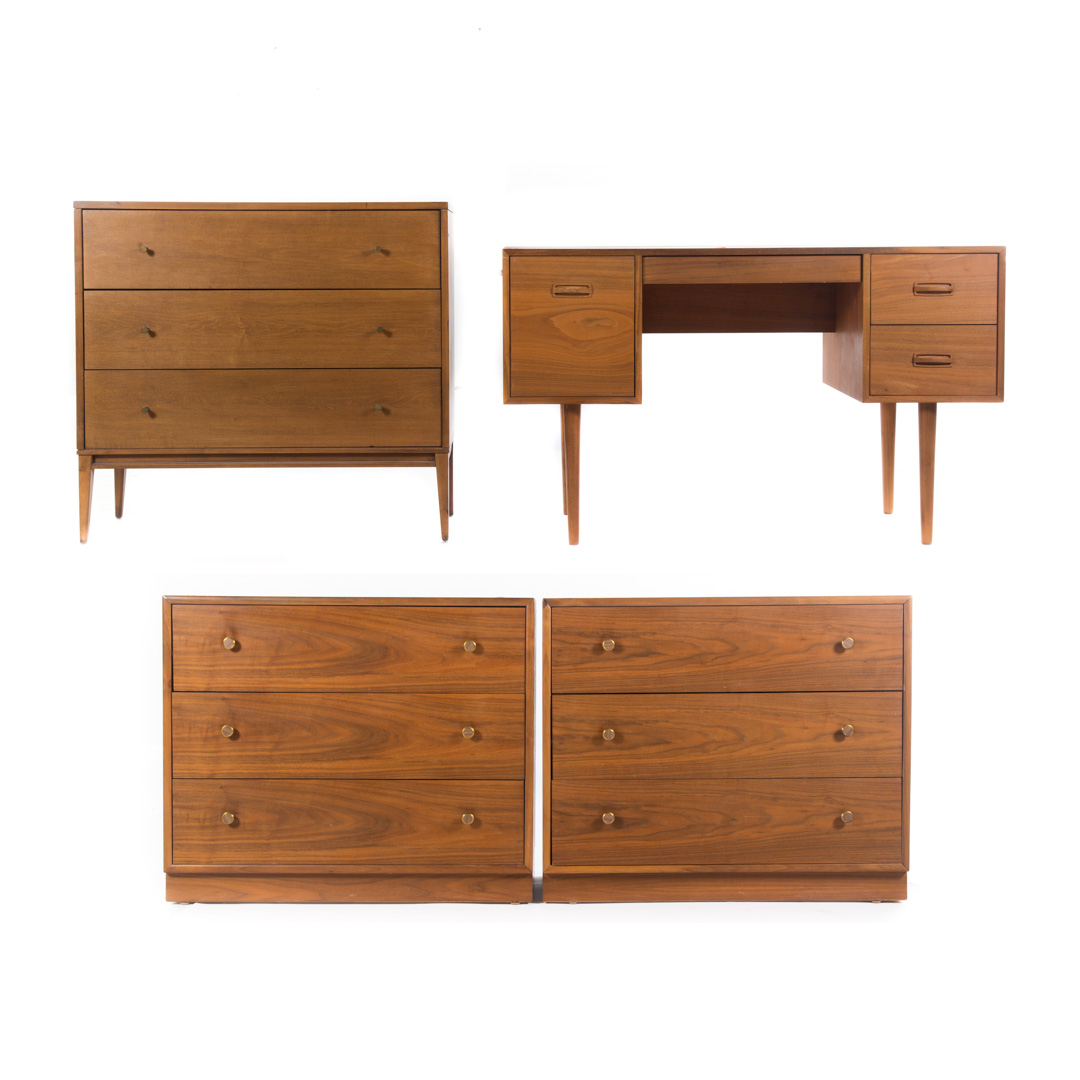 Appraisal: Danish Modern style chests and a desk Condition sun bleached