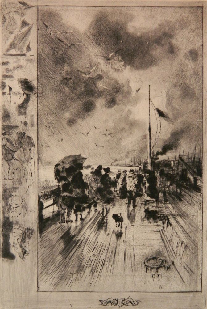 Appraisal: Felix Buhot etching Felix Buhot French - - ''Un Jetee