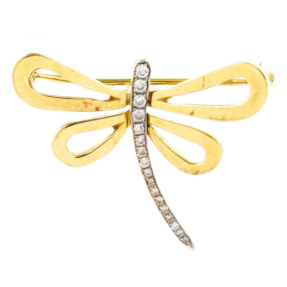 Appraisal: Vintage K Gold Dragon Fly Brooch Vintage Karat Yellow Gold