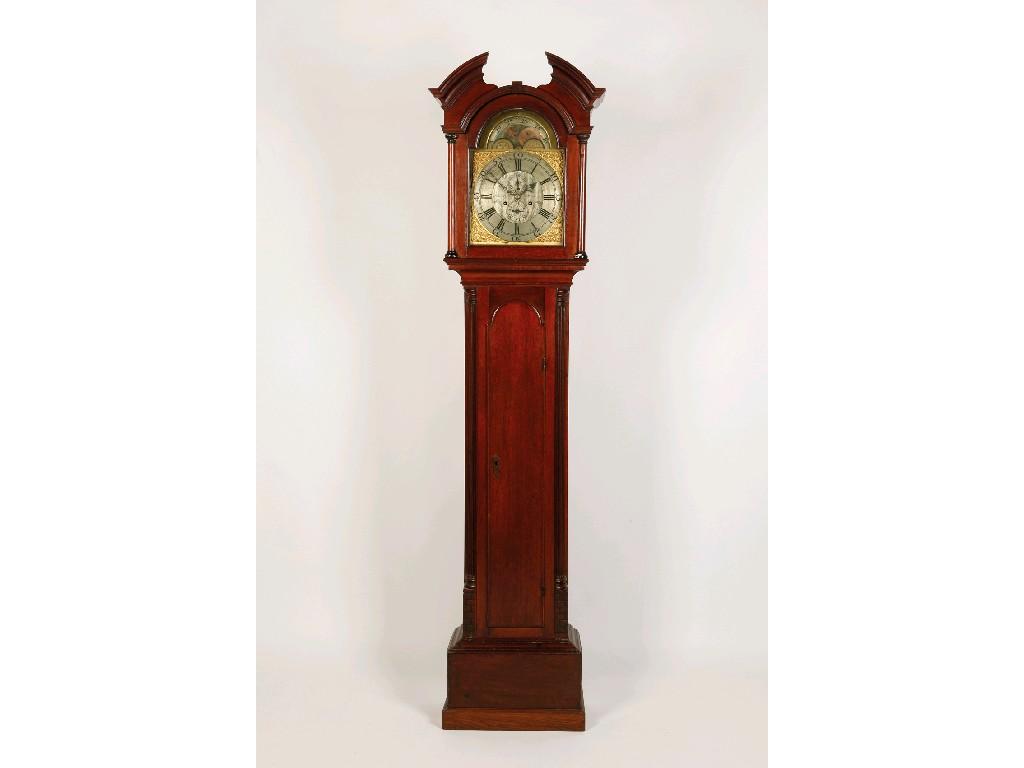 Appraisal: A GEORGE III OAK LONGCASE CLOCK the silvered dial signed