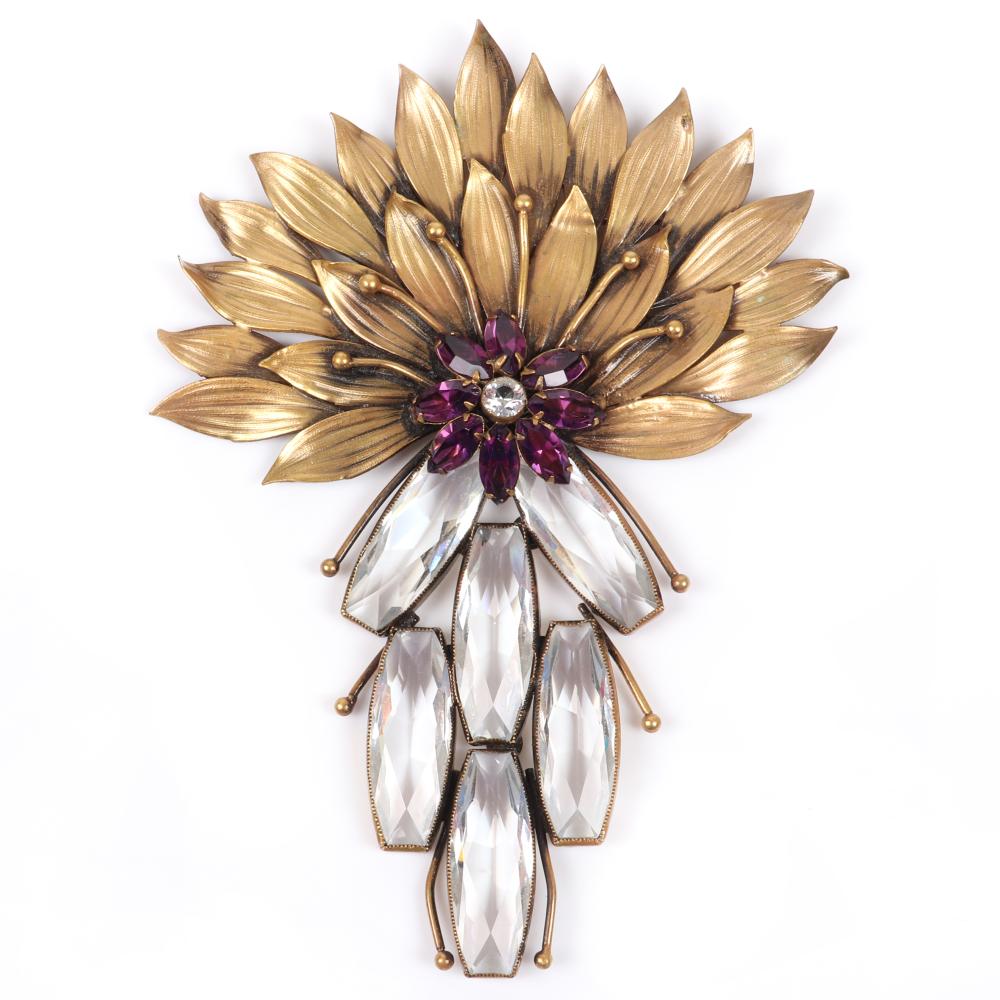 Appraisal: JOSEFF OF HOLLYWOOD BREATHTAKING ENORMOUS H PIN BROOCH WITH LAYERED