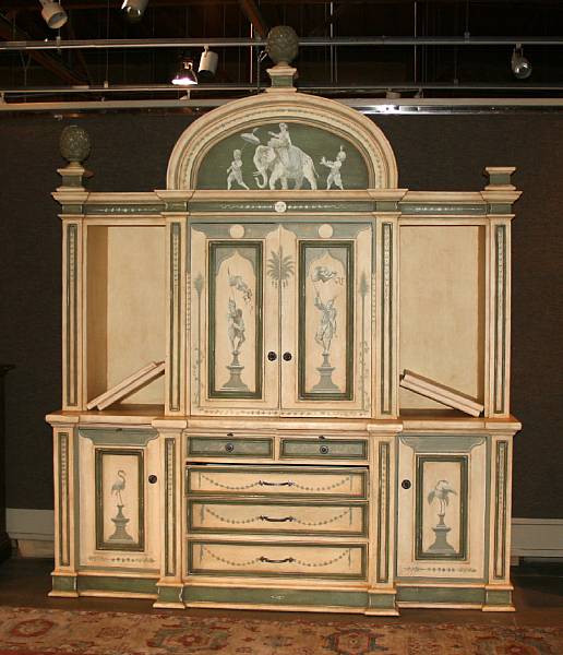 Appraisal: An Italian Baroque style paint decorated cabinet