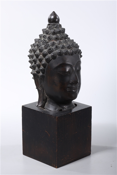 Appraisal: Antique Thai head of Buddha with stand th to th