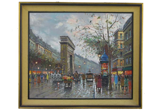 Appraisal: ANTOINE BLANCHARD OIL ON PANEL French born A Paris street