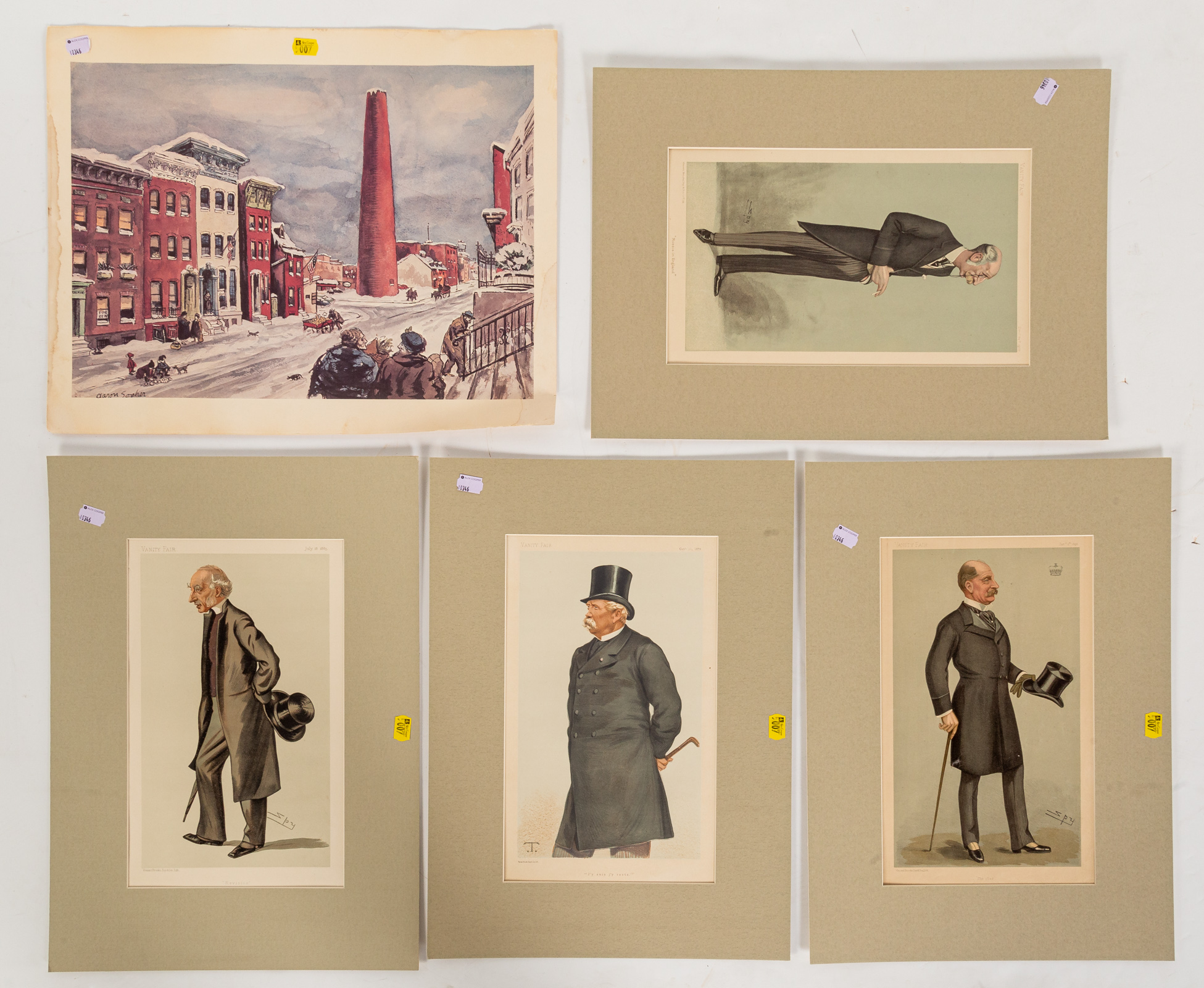 Appraisal: FOUR UNFRAMED PRINTS Including three Vanity Fair prints and a