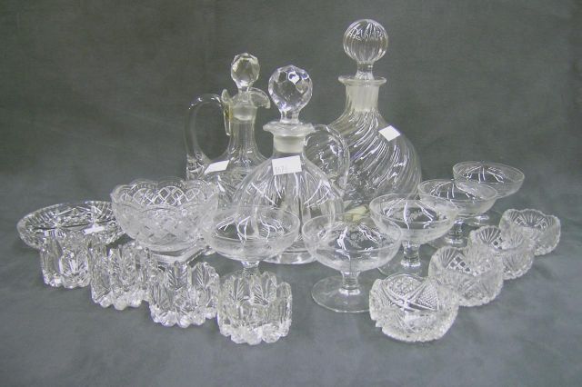 Appraisal: Group of antique pattern glass including two cruets with stoppers