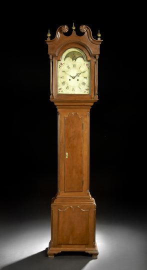 Appraisal: Fine American Chippendale Cherry Tallcase Clock third quarter th century