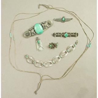 Appraisal: Assorted Sterling Silver Indian Turquoise Jewelry Assorted sterling silver Indian