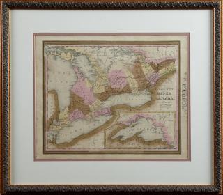 Appraisal: Tanner's Map of Upper Canada hand-colored presented in a gilt