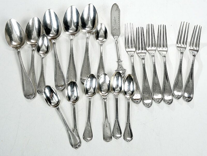 Appraisal: Twenty Pieces Sterling and Georgia Coin Flatware pieces Georgia coin