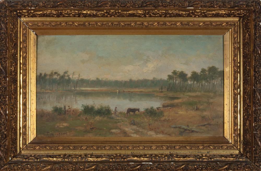 Appraisal: George Frank Higgins American b Landscape with Pond oil on