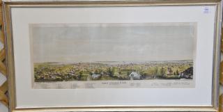 Appraisal: J H Bufford hand colored lithograph View of Lynn Mass