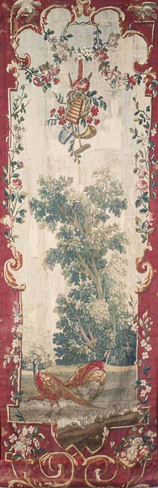 Appraisal: FRENCH TAPESTRY PANEL th century Worked in polychrome wool threads