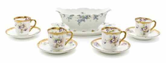 Appraisal: A Collection of Limoges Porcelain Articles containing a sauce boat