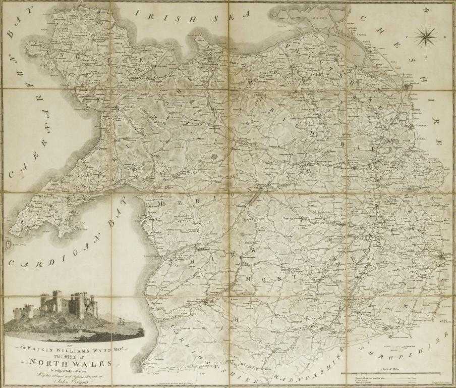 Appraisal: JOHN EVANS NORTH WALES folding map engraved by Robert Bough