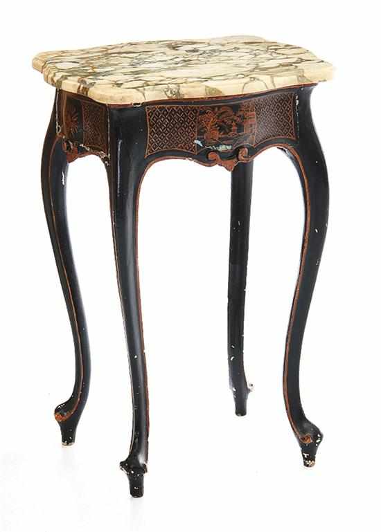 Appraisal: Louis XV style marbletop stand th century serpentine marble top