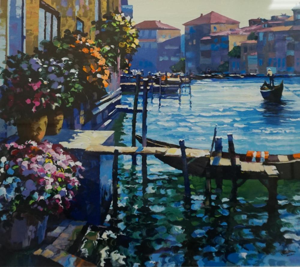 Appraisal: Howard Behrens American b Venetian Canal Scene Serigraph in Color