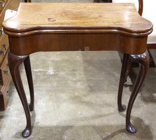 Appraisal: George II walnut card table George II walnut card table