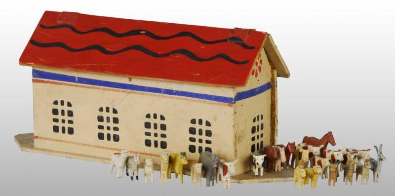 Appraisal: Wooden Noah's Ark Toy Description Includes animals General wear Condition