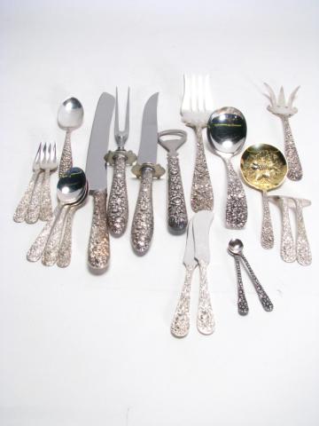 Appraisal: Group of Kirk Repousse sterling serving flatware sixteen pieces total