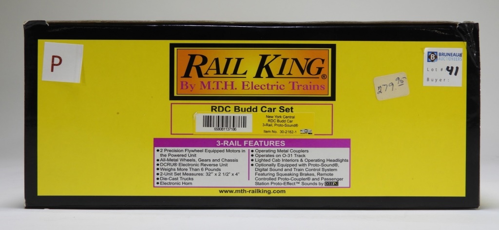 Appraisal: RAIL KING NEW YORK CENTRAL RDC BUDD CAR TRAIN SET