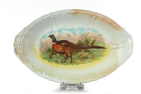 Appraisal: FRANZ ANTON MEHLEM BONN GAME PLATTER Shell embossed platter with