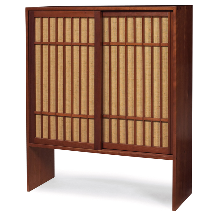 Appraisal: George Nakashima hutch cabinet cherry two sliding doors with the