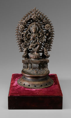 Appraisal: Bronze Figure of a Deity Nepal th century the multi-armed