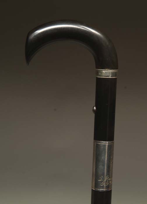 Appraisal: RARE AND IMPORTANT PRESENTATION REMINGTON GUN CANE FROM SAMUEL REMINGTON