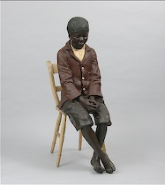 Appraisal: Terra Cotta Statue Negre au P che ca Attributed to