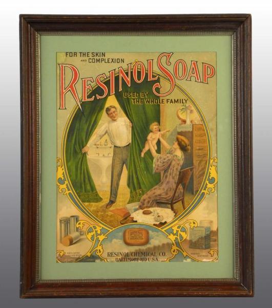 Appraisal: Cardboard Resinol Soap Sign Description Nice early sign with great