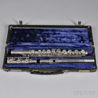 Appraisal: American Silver Flute W R Meinell New York the head