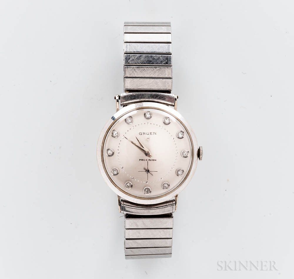 Appraisal: Gruen kt White Gold Precision Wristwatch Gruen kt White Gold