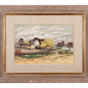 Appraisal: Adolf Dehn American - Minnesota Fields Autumn on the Farm