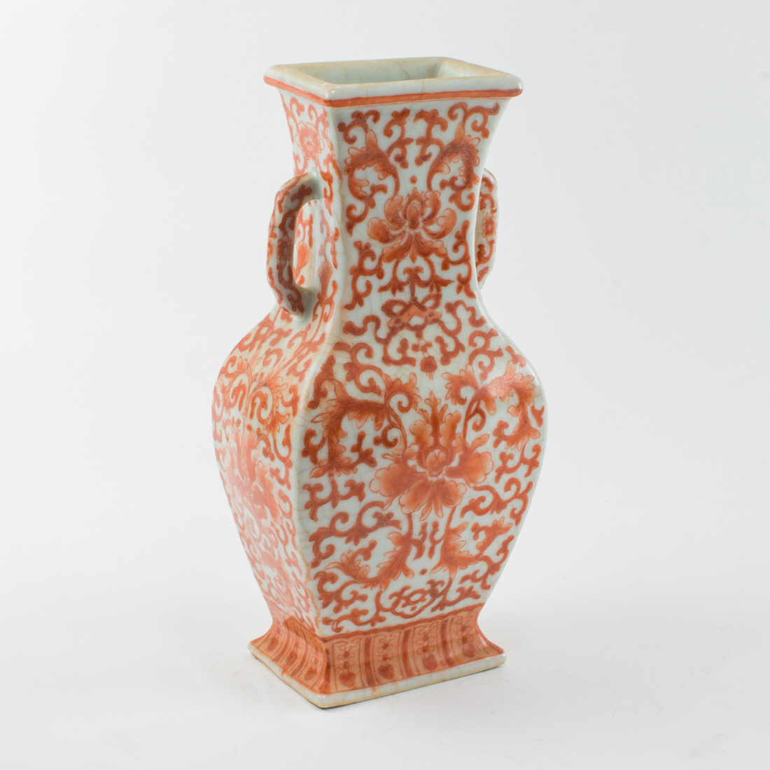 Appraisal: CHINESE IRON-RED-DECORATED VASE Chinese iron-red-decorated vase h