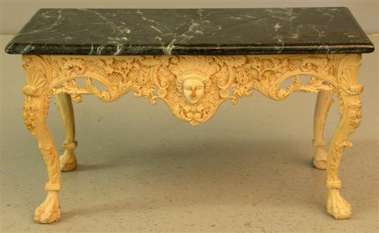 Appraisal: Twentieth century rococo style miniature carved wood and marble topped