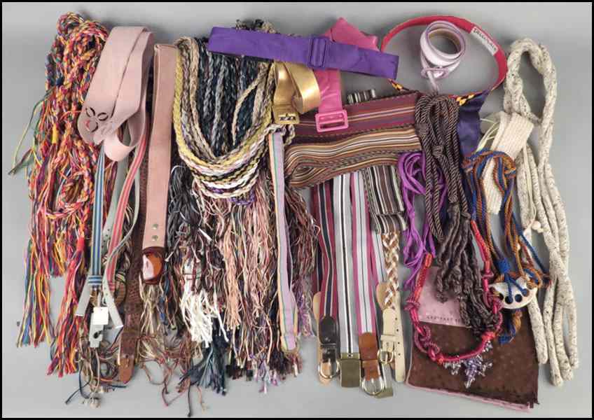 Appraisal: COLLECTION OF BELTS Woven ribbon leather and other Condition No