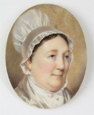 Appraisal: English School c Portrait of a woman wearing a white