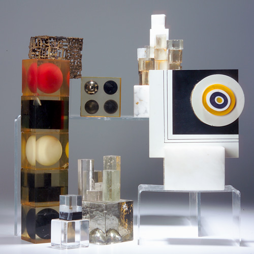 Appraisal: Irving Richards American - Eight experimental sculptures including wall relief