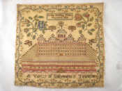 Appraisal: A child's named and dated sampler A view of Solomon's