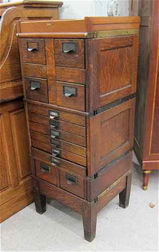 Appraisal: A STACKING OAK FILE CABINET The Globe Files Co Cincinnati