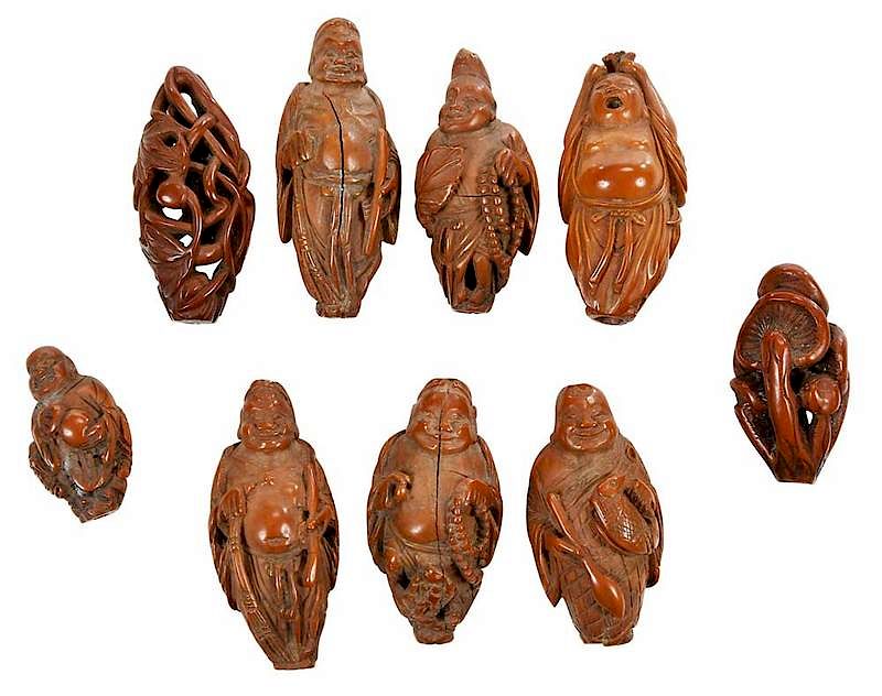 Appraisal: Group of Assorted Chinese Nut Carved Beads th th century