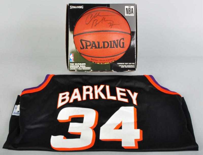 Appraisal: Lot of Charles Barkley Signed Basketball Items Description Includes Phoenix