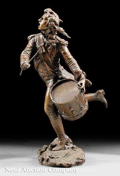 Appraisal: An Antique French Bronze of a Revolutionary Drummer a good