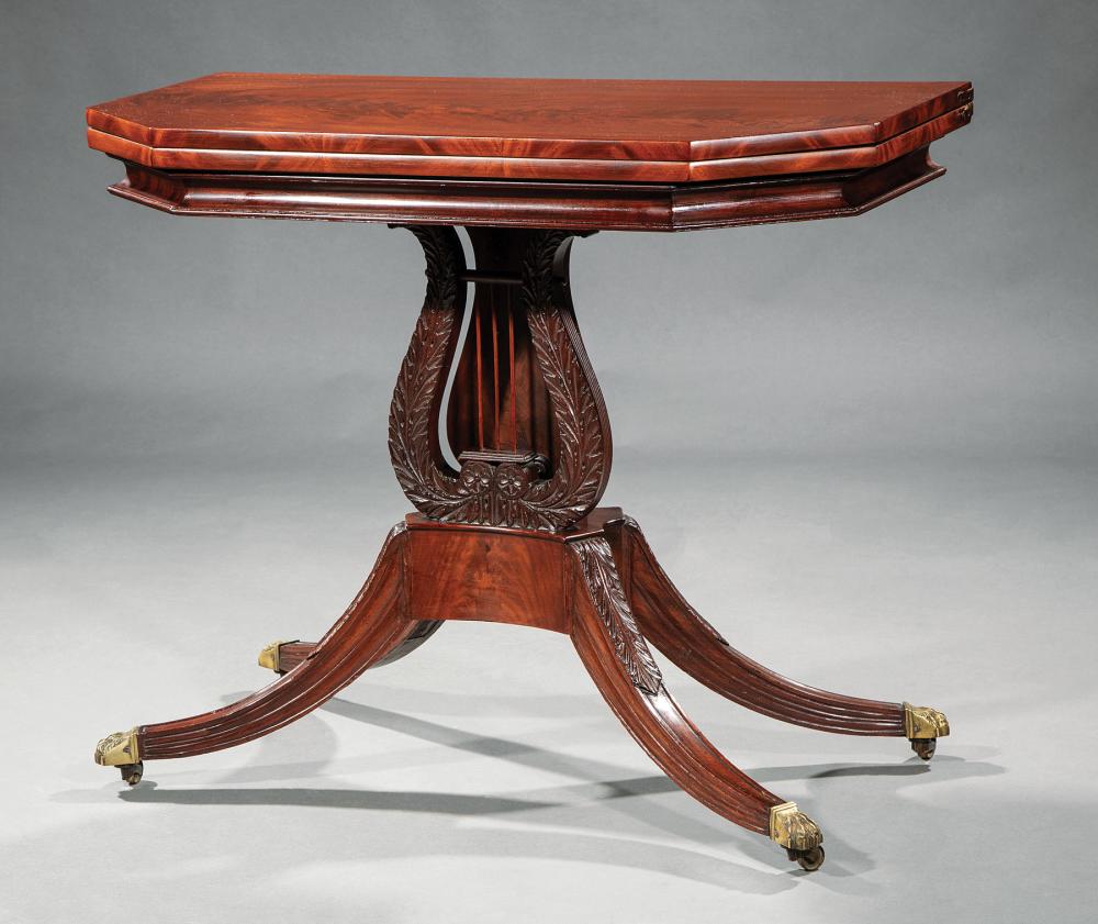 Appraisal: American Classical Carved Mahogany Games Table early th c Philadelphia