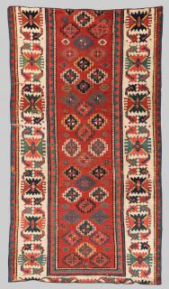 Appraisal: CAUCASIAN RUG FRAGMENT CAUCASIAN RUG FRAGMENT Caucasus first half th