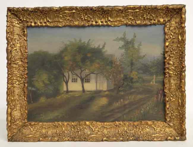 Appraisal: th c oil on canvas homestead signed and dated ''Smith